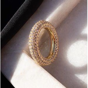 NWT LUV AJ 14K GOLD PAVE AMALFI RING - SIZE 7